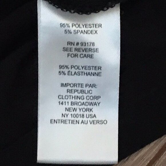 Tahari Black Blouse Top with Faux Pockets 3/4 Sleeves Size M - Picture 6 of 7